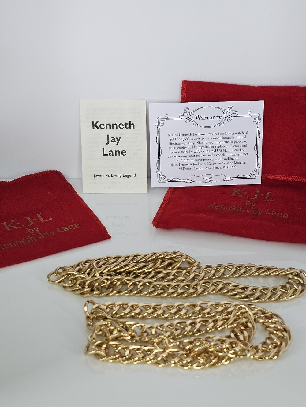 Vintage KJL Duchess Necklaces Gold Tone 18" & 24"